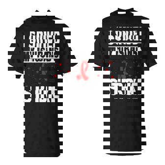 I Survived My Husband's Stroke Stroke Support Wife T-Shirt - Thegiftio