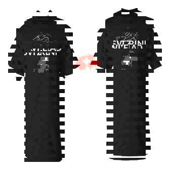 Switzerland Flag Hiking Holiday Switzerland Swiss Flag T-Shirt | Mazezy