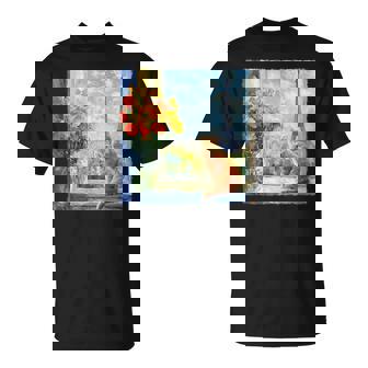 Tabby Cat Paris France Eiffel Tower Impressionist Painting Men Women Kids T-Shirt | Mazezy