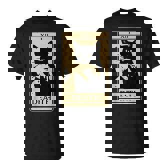 Tarot Card Black Cat Occult Witchy Black Cat Tarot Death T-Shirt | Seseable FR