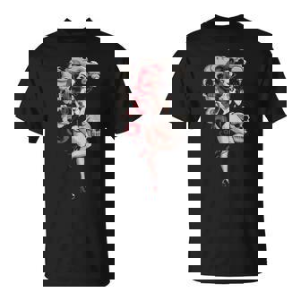 Tattoo Goth Pin-Up Girl With Skull Vintage Horror Rockabilly T-Shirt | Seseable UK