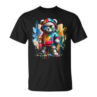Graphic Teddy Bear Cool Bears Hip Hop Streetwear Colorful T-Shirt - Monsterry