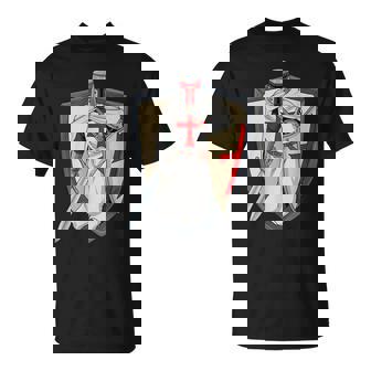 Templiers Casque Croix Épée T-Shirt - Cadeauxyz