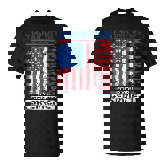 Thank You Veterans American Flag Patriotic Women T-Shirt - Monsterry