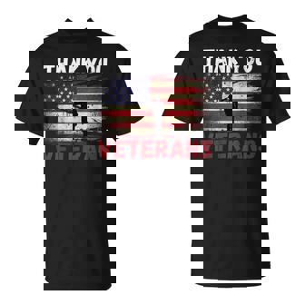 Thank You Veterans Day American Flag For Youth T-Shirt | Mazezy
