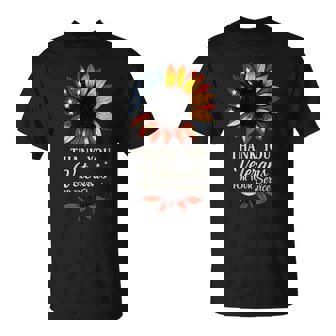 Thank You Veterans Sunflower Military Veterans Day Tribute T-Shirt - Thegiftio