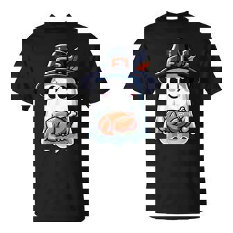 Thanksgiving Ghost Turkey Pocket Cute My Boo Halloween T-Shirt - Seseable
