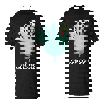 Thanksgiving Turkey Glove Gobble Thankful Nurse Medical Fall T-Shirt | Mazezy