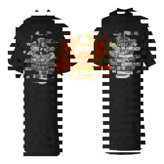 Thanksgiving Turkey Reading Book Fall Season Teacher Costume T-Shirt | Mazezy