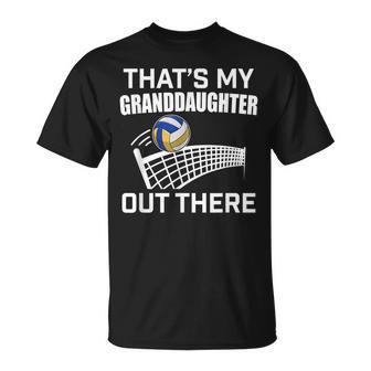 That's My Granddaughter Out There Volleyball Grandparent Small Black T-Shirt - Thegiftio UK
