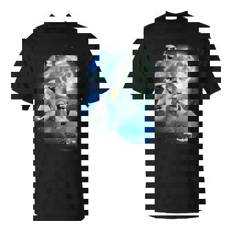 Three Blue Jay Moon Avian Wildlife Birdwatching Bird Lover T-Shirt | Mazezy