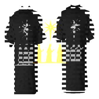 Three Kings Nativity Scene With Bethlehem Star Christian T-Shirt | Mazezy
