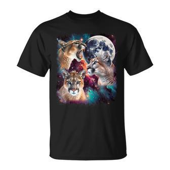 Three Mountain Lion Moon 3 Cougar Moon Cursed Meme T-Shirt - Thegiftio UK