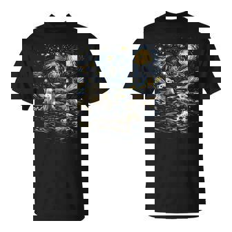 Three River Otters Van Gogh Starry Night River Otters Lover T-Shirt - Monsterry