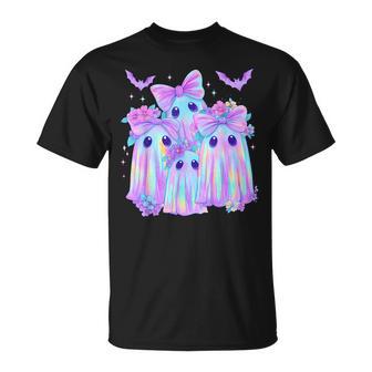 Tie Dye Galaxy Ghost Pumpkin Halloween Neon Ghost Girl Women T-Shirt - Thegiftio UK