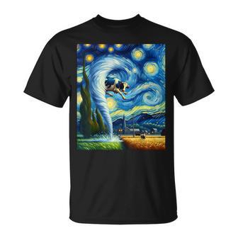 Tornado Storm Chasing Van Gogh Starry Night Style T-Shirt - Thegiftio UK