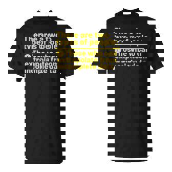 Two Types Of People Extrapolate From Incomplete Data T-Shirt | Mazezy