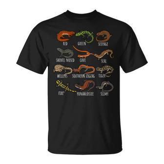 Type Of Salamander Lizards Lovers Cute Colorful Salamanders T-Shirt - Thegiftio UK