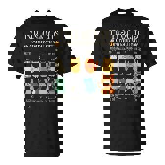 Types Of Cats Cat Lover Pet Owner Comparison Chart T-Shirt - Thegiftio