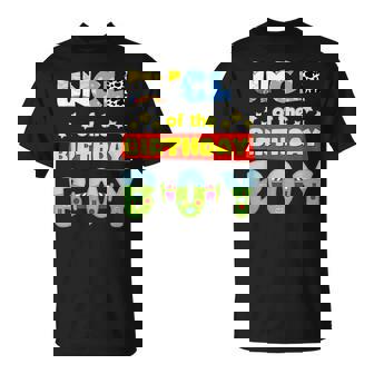 Uncle Of The Birthday Boy Cowboy Family Party Decorations T-Shirt - Monsterry