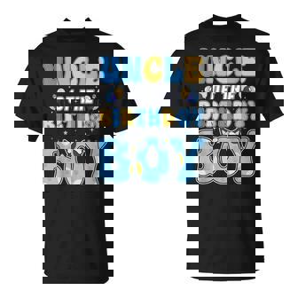 Uncle Of The Birthday Boy Family Blue Dog Fun Birthday Party T-Shirt - Monsterry