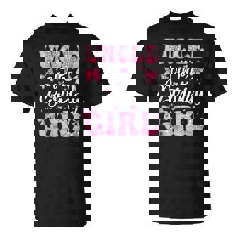 Uncle Of The Birthday Girl Family Pink Coquette Bow T-Shirt - Thegiftio