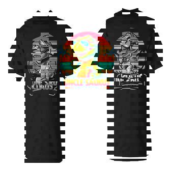 Uncle Saurus Rex Dinosaur Sunset Retro Style Family Matching T-Shirt - Thegiftio