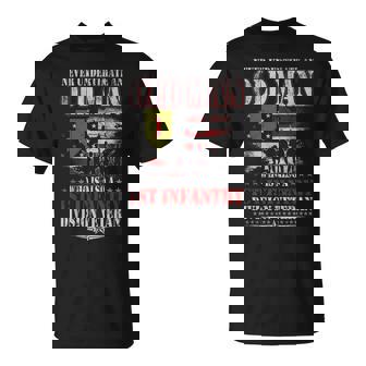 Never Underestimate An Old Man 1St Infantry Division Veteran T-Shirt | Mazezy