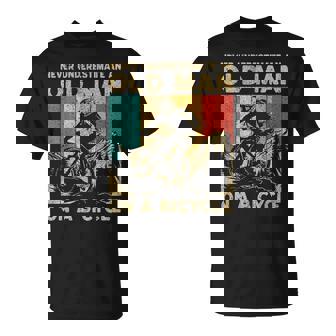 Never Underestimate An Old Man Bicycle Riding Cyclist T-Shirt | Mazezy