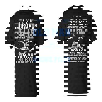 Never Underestimate An Old Man Drone Pilot RC Quadcopter T-Shirt | Mazezy