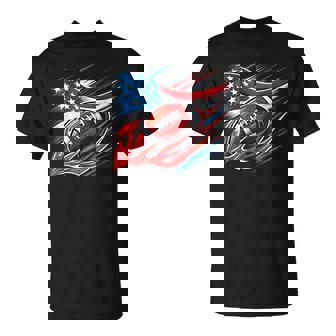 USA Patriotic Men Boys American Flag 4th Of July Football T-Shirt | Mazezy