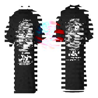 Usa United States American Flag Ski Skiing Usa Team T-Shirt - Monsterry