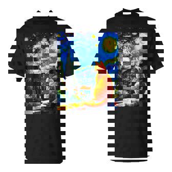 Van Gogh Starry Night CatCat Mom Cat Dad T-Shirt | Seseable FR