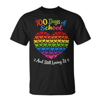 Vintage 100 Days School Still Loving It Rainbow Hearts T-Shirt - Seseable