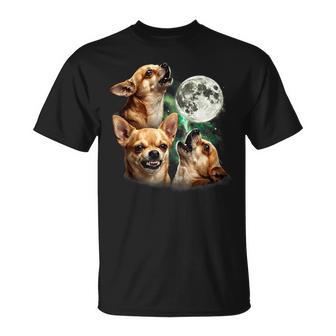 Vintage 90S Chihuahua Howling At The Moon Chihuahua Dog Mom T-Shirt - Thegiftio UK