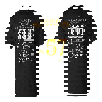 Vintage Blessed By God For 57 Years Old 57Th Birthday Girl T-Shirt - Monsterry