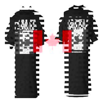 Vintage Canada Flag Distressed Maple Leaf Patriotic T-Shirt | Seseable UK