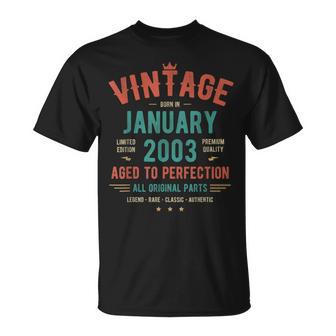 Vintage Clasico Enero 2003 Nacido En 2003 Camiseta unisex - Regaloses