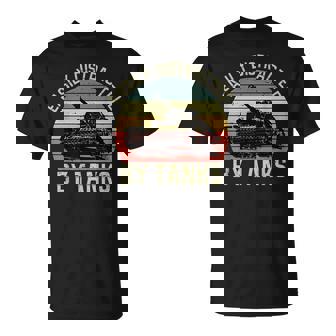 Vintage Easily Distracted By Tanks Military Retro Tank Lover T-Shirt - Thegiftio