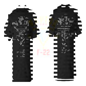 Vintage F-22 Raptor Fighter Jet Aircraft Veteran T-Shirt | Mazezy