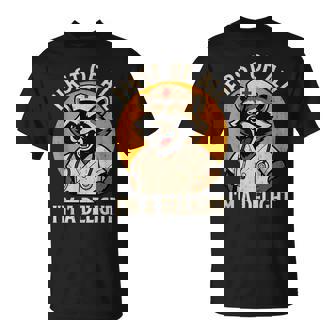 Vintage First Of All I'm A Delight Raccoon Nurse Quote T-Shirt | Seseable UK