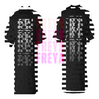 Vintage Freya Personalized Name I Love Freya T-Shirt | Seseable CA