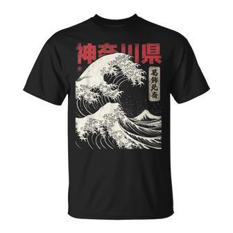 Vintage Japanese Kanagawa Hokusai Ukiyo-E Great Wave T-Shirt - Thegiftio UK