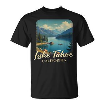 Vintage Lake Tahoe California Mountain Retro T-Shirt - Thegiftio UK