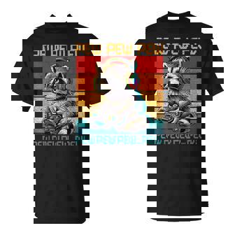 Vintage Pew Raccoon Gamer Video Games Raccoon Lovers Gaming T-Shirt | Mazezy