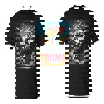 Vintage President Trump Riding An Eagle Patriotic Political T-Shirt - Monsterry