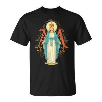 Virgen Católica María Oración Delanto Rosario Camiseta unisex - Regaloses