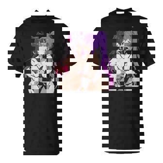 Waifu Sexy Anime Kissing Girl Horns Japanese Manga T-Shirt - Monsterry