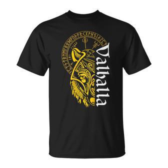 Walhalla Wolf Maske Odin Runen Nordischer Kompass Wikinger T-Shirt - Geschenkecke
