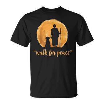 Walk For Peace Monks Aloka Dog Minimalist Spiritual T-Shirt | Seseable UK